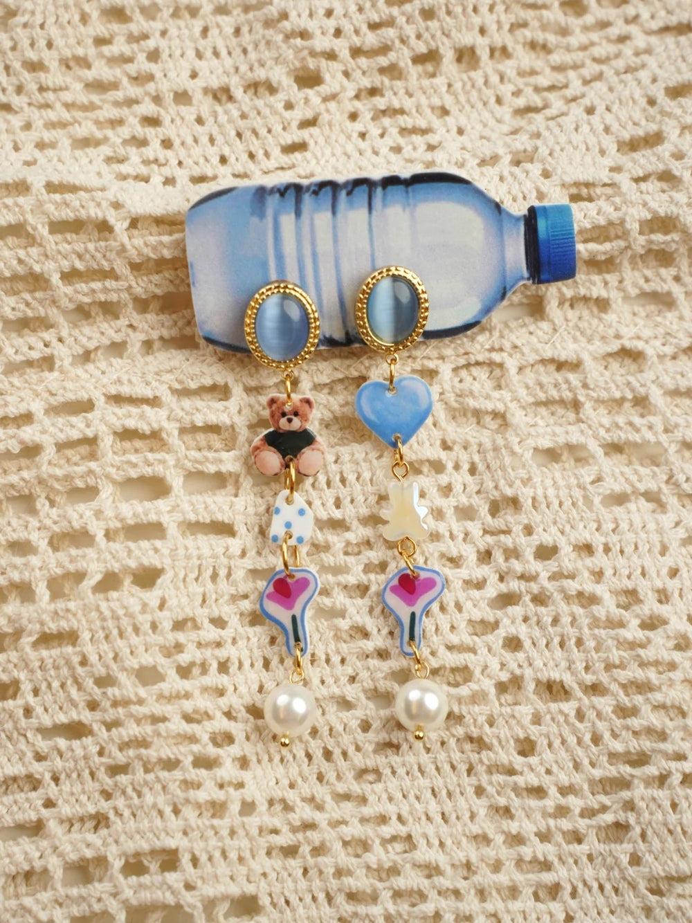 Black T-Shirt Bear Earrings