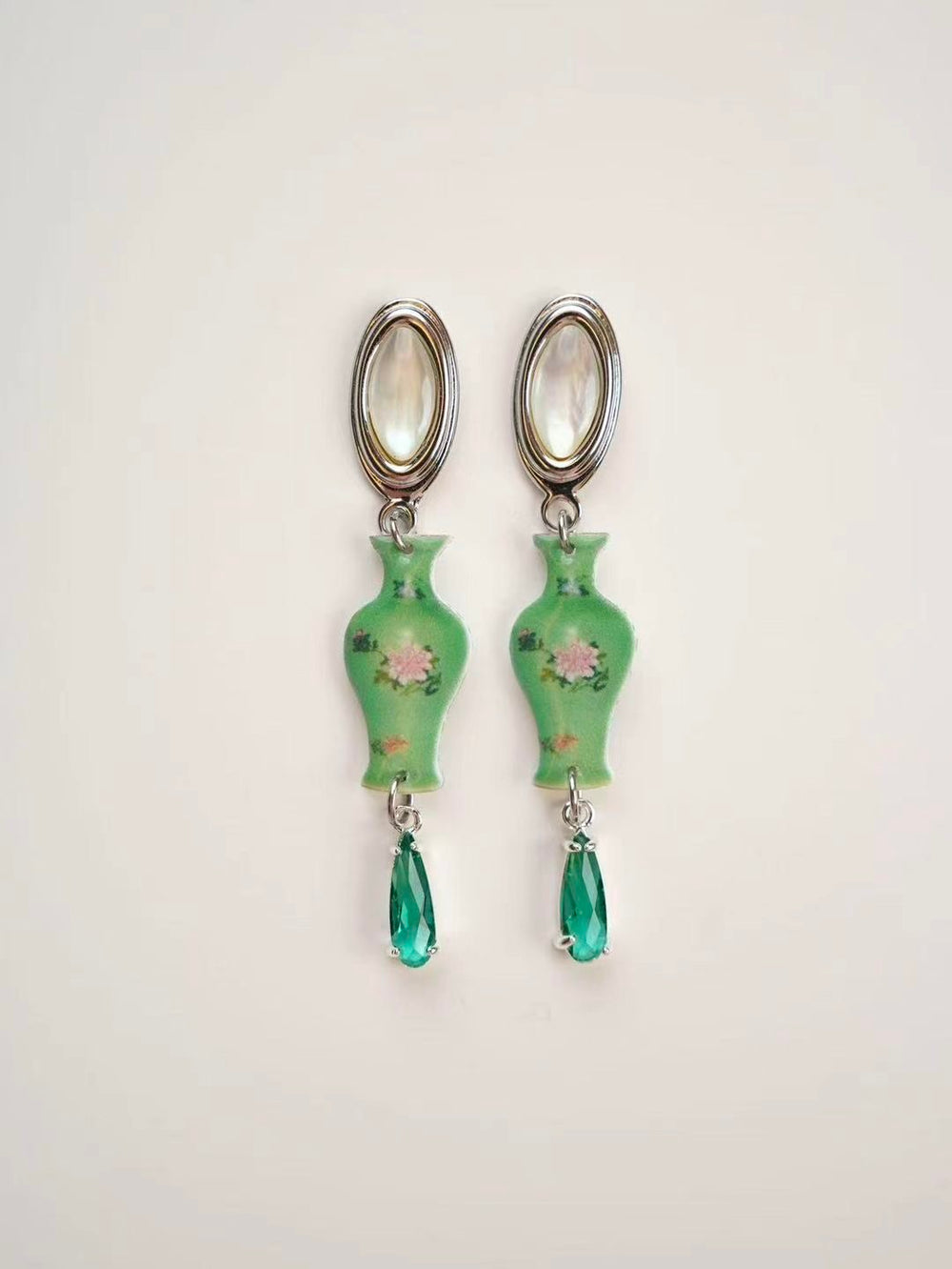 Emerald Vase Earrings