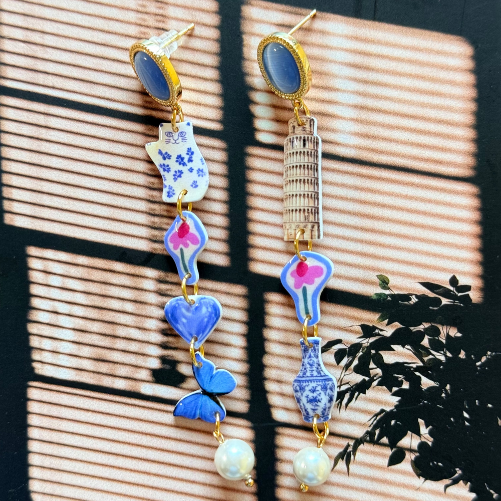 Pisa & Vase Cat Earrings