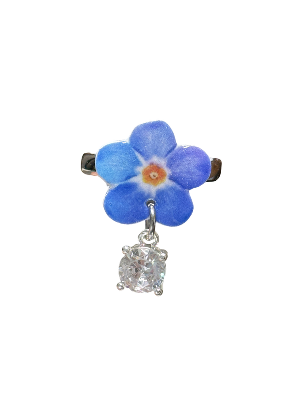 Anello Piccolo fiore blu