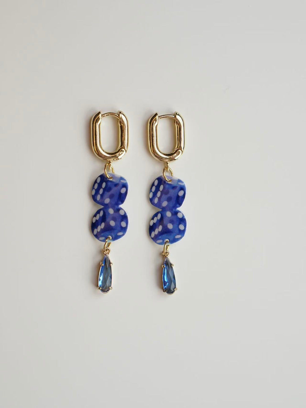 Blue Dice Earrings