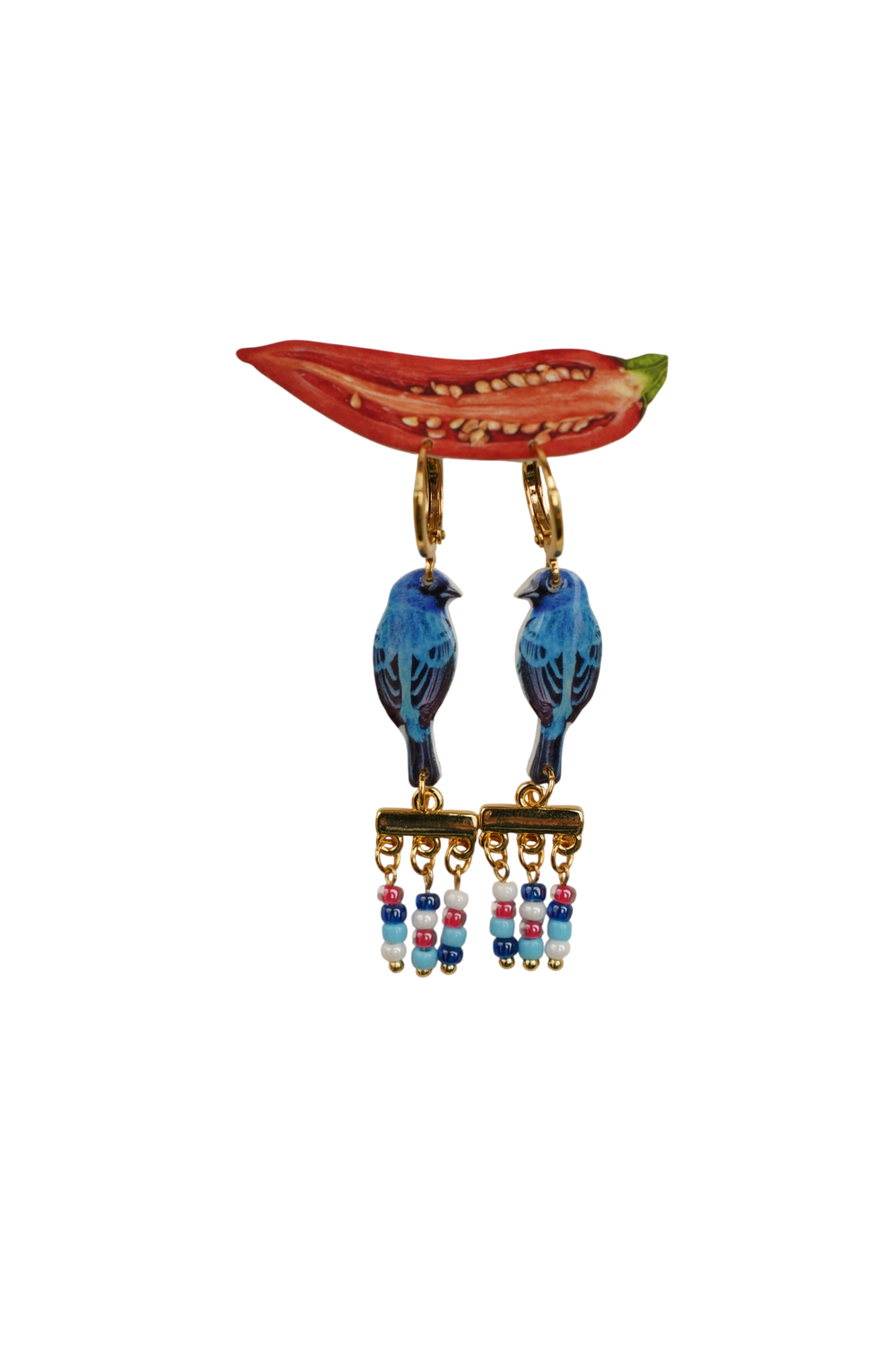 Orecchini folk Blue Bird