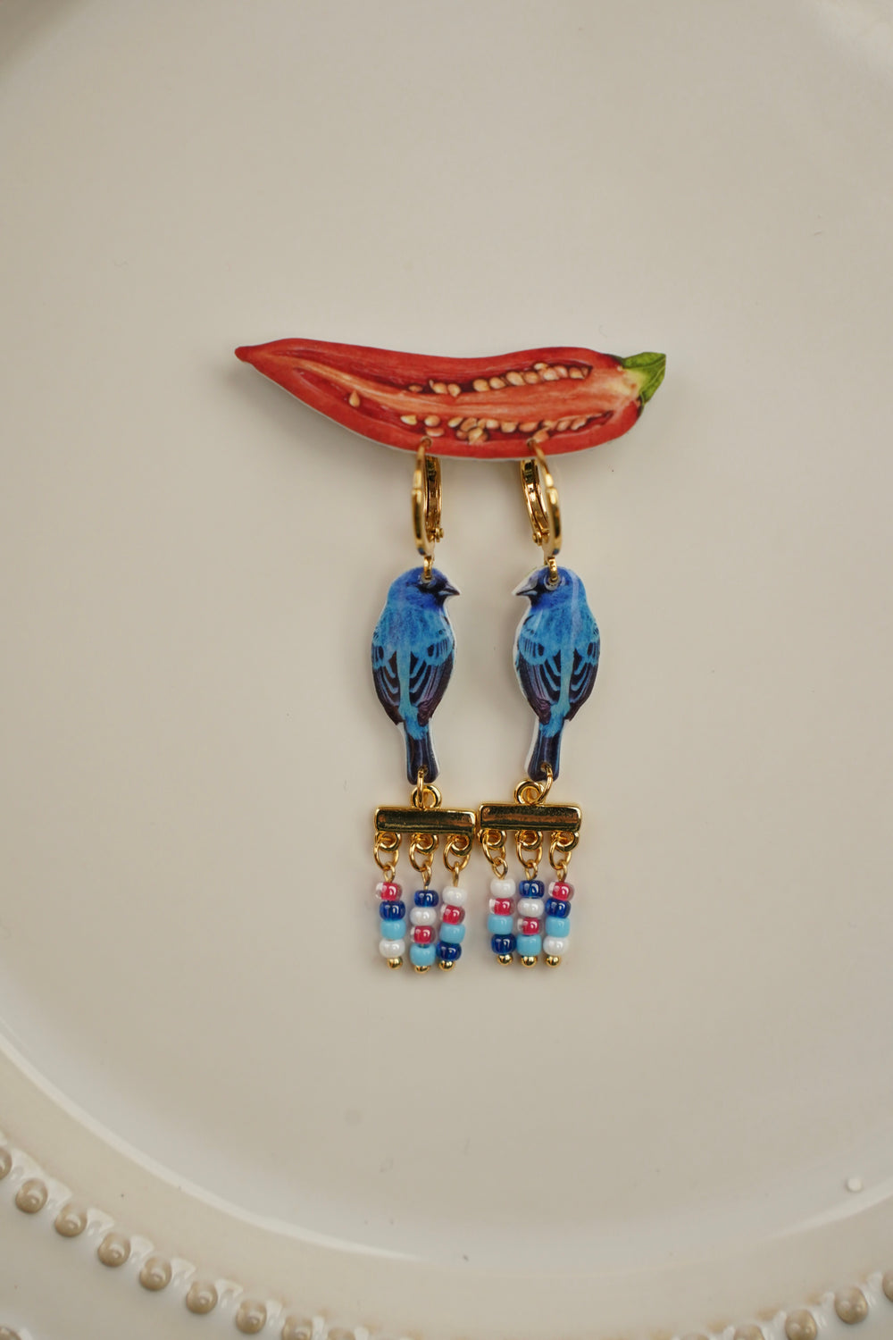 Orecchini folk Blue Bird