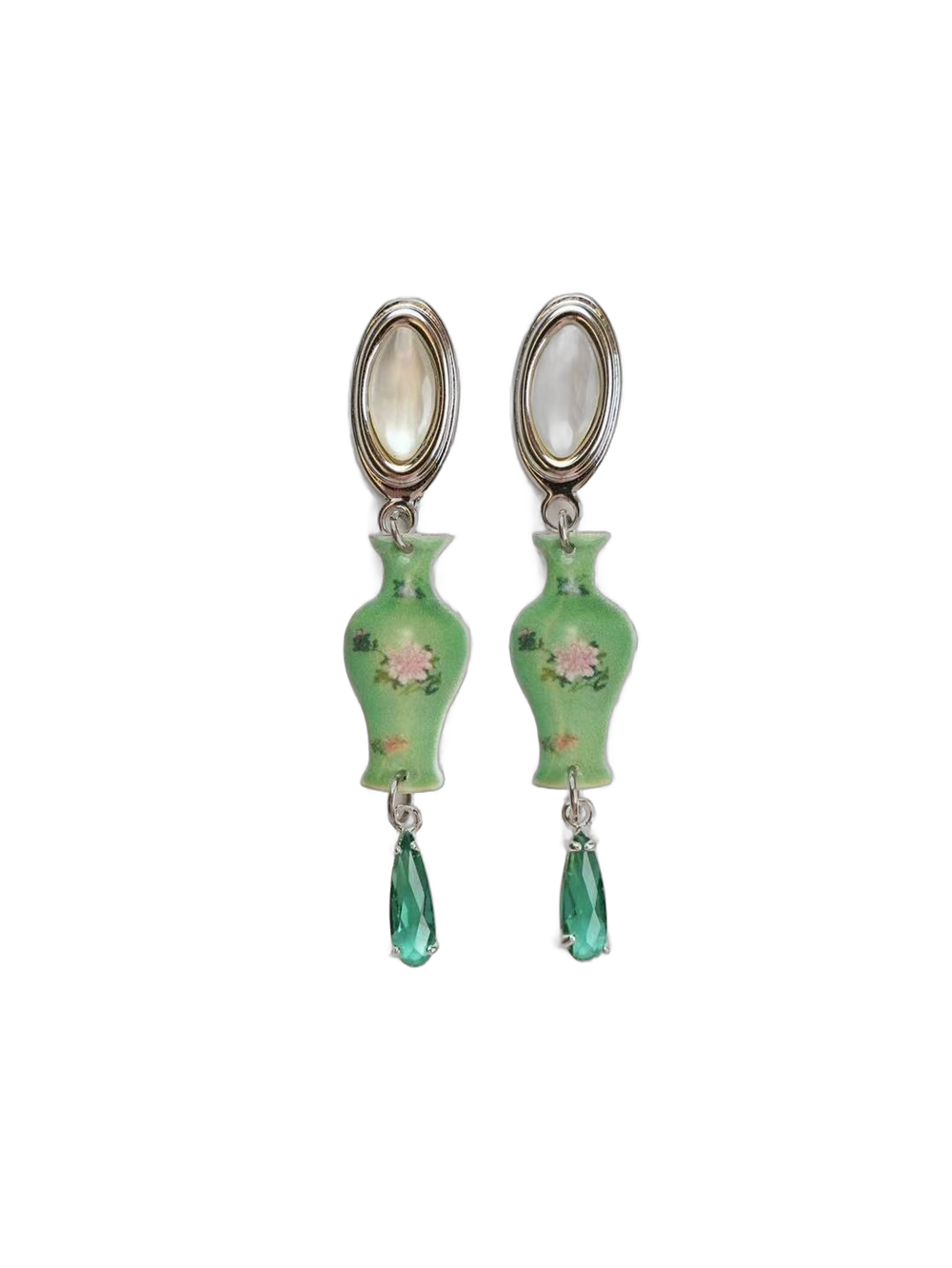 Emerald Vase Earrings