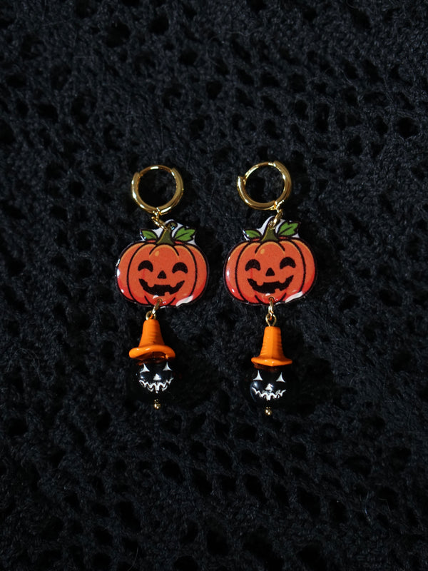 Halloween Pumpkin Earrings | Unique Handmade Earrings | Cute Spooky Jewelry