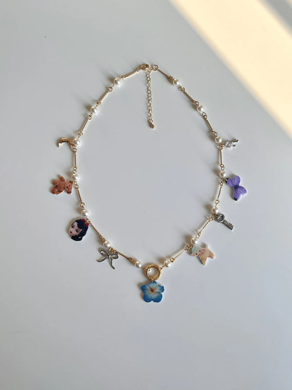 Blue Floral Lamb Necklaces