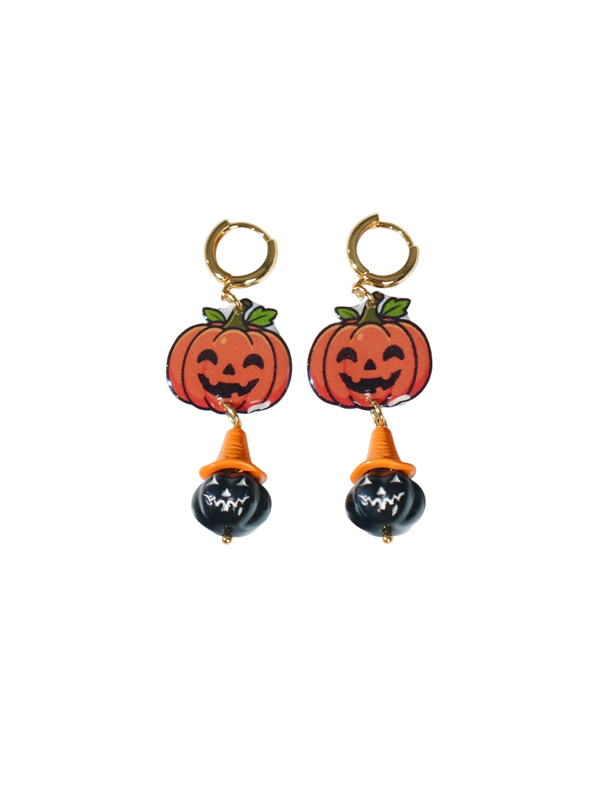 Halloween Pumpkin Earrings | Unique Handmade Earrings | Cute Spooky Jewelry