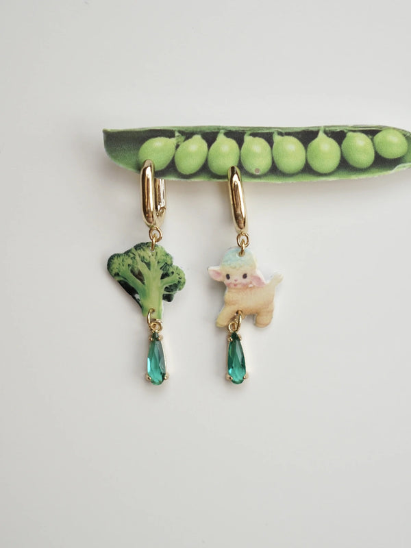 Broccoli Baa Baa Earrings