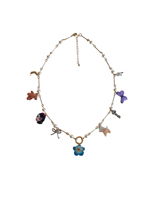 Blue Floral Lamb Necklaces